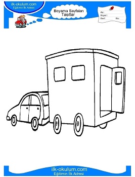 Çocuklar İçin Karavan Boyama Sayfaları 